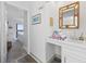 Bathroom vanity features decorative touches at 208 Ocean Blvd. N # 324, North Myrtle Beach, SC 29582