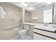 Bright bathroom with shower-tub combination and ample counter space at 2500 N Ocean Blvd. # 601, Myrtle Beach, SC 29577