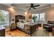 Bedroom features a ceiling fan and large windows at 2790 Fowler Rd., Loris, SC 29569