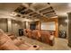 Private home theater with plush seating, a large screen, and coffered ceiling, perfect for immersive entertainment at 2790 Fowler Rd., Loris, SC 29569