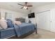 Spacious main bedroom with vaulted ceiling, dual closets, and a wall-mounted TV at 310 Kiskadee Loop # D, Conway, SC 29526