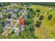 Aerial view of neighborhood close to a pond, denoted by a red map pin at 340 Boxcar Dr., Longs, SC 29568