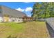 Backyard with lawn, perimeter fence and an outdoor patio structure at 340 Boxcar Dr., Longs, SC 29568