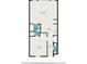 A detailed floor plan showcasing the layout of a bedroom, kitchen, bathroom, and living room at 3939 Gladiola Ct. # 202, Myrtle Beach, SC 29588