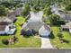 Overhead aerial view of house, pond, green space, and well-manicured landscaping at 4012 Grousewood Dr., Myrtle Beach, SC 29588