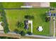 Aerial view of property lot lines including two residences and an outbuilding at 4499 Highway 308, Aynor, SC 29544