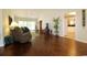 Spacious living room with hardwood floors, a ceiling fan, and lots of natural light at 513 Westham Dr., Murrells Inlet, SC 29576