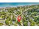 An aerial view showing a residential area, and neighborhood, with the property marked with a pin at 514 6Th Ave. S, Surfside Beach, SC 29575