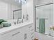Elegant bathroom with a modern vanity, a glass-enclosed shower, and stylish decor at 514 6Th Ave. S, Surfside Beach, SC 29575