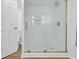 Modern bathroom featuring a glass shower with white subway tile and updated fixtures at 514 6Th Ave. S, Surfside Beach, SC 29575