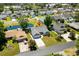 An aerial view of this charming home showing the manicured lawn and pond behind the house at 578 Circle Dr., Myrtle Beach, SC 29575
