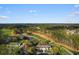 An aerial view showcases a golf course, lake and wooded areas in this community at 5870 Longwood Dr. # 201, Murrells Inlet, SC 29576