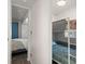 Hallway showcasing two bedrooms, one with a double bed and another featuring bunk beds at 6001 - 1842 S Kings Hwy., Myrtle Beach, SC 29575