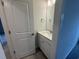 Neutral powder room with granite counter top and sink at 9409 Long Meadow Way, Longs, SC 29568