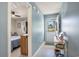 Hallway showing doorway to bedroom, closet and front door entrance area at 1460 Blue Tree Ct. # E, Myrtle Beach, SC 29588