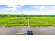 Picturesque aerial view of a long wooden walkway leading to a waterfront gazebo at 21 Whitehall Ave., Georgetown, SC 29440