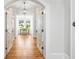 Charming entryway with decorative doors and light fixture at 21 Whitehall Ave., Georgetown, SC 29440