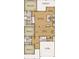 Detailed first floor plan featuring three bedrooms, two baths, and open concept kitchen and living area at 2224 Flatleaf Ct, Longs, SC 29568