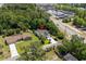 Aerial view of a house near shopping areas and major routes, set back on a quiet street with a private yard at 4 Clemson Rd., Conway, SC 29526