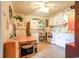 Bright kitchen with white cabinets and appliances, plus a washer and dryer at 404 13Th Ave. S, Myrtle Beach, SC 29577