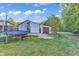 Backyard with green grass and trampoline, with shed at 156 Hummingbird Ct., Myrtle Beach, SC 29579