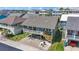 Aerial view of a charming beach house neighborhood, showcasing the coastal living environment at 161 Easy St., Garden City Beach, SC 29576