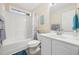 Bright bathroom featuring a tub and shower combination, vanity, and modern sink at 208 Hamilton Way, Conway, SC 29526