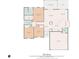 Detailed floor plan featuring three bedrooms, kitchen, and a cozy living area with patio access at 208 Hamilton Way, Conway, SC 29526