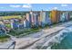 Aerial view showcasing coastal community and pristine beach at 2500 N Ocean Blvd. # 1102, Myrtle Beach, SC 29577