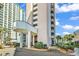 Exterior shot of the lobby entrance to condos at Myrtle Beach, with nearby parking at 2500 N Ocean Blvd. # 1102, Myrtle Beach, SC 29577