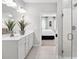 Sleek bathroom with modern vanity, glass shower, and stylish decor at 2616 Elowen Ln. # 167B, Longs, SC 29568