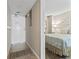 A comfortable bedroom with a closet view from the condo entrance at 4000 N Ocean Blvd. # 506, North Myrtle Beach, SC 29582