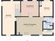 Detailed floor plan featuring bedrooms, bathroom, kitchen/dining area, living room and pantry at 401 17Th Ave. S, North Myrtle Beach, SC 29582