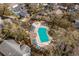 Aerial view of a private community pool featuring a hot tub and lounge seating at 4307 Beverly Ct., North Myrtle Beach, SC 29582