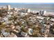 Scenic aerial view of the Myrtle Beach community and oceanfront condos at 4307 Beverly Ct., North Myrtle Beach, SC 29582