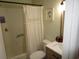 This cozy bathroom has neutral paint and a shower/tub combo at 5578 Dongola Hwy., Conway, SC 29527