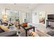 Bright living room with sliding glass doors offering views and access to the outdoors, complemented by comfortable seating at 5852 Longwood Dr. # 302, Murrells Inlet, SC 29576