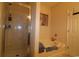 Bright bathroom featuring a glass enclosed shower and large soaking tub at 6172 Catalina Dr. # 612, North Myrtle Beach, SC 29582