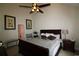 Spacious main bedroom boasts a ceiling fan and traditional decor with a warm and inviting ambiance at 6172 Catalina Dr. # 612, North Myrtle Beach, SC 29582