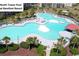 Aerial view of the large North Tower Pool at Barefoot Resort featuring lounge seating and landscaping at 6172 Catalina Dr. # 612, North Myrtle Beach, SC 29582
