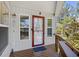 Charming front porch with a decorative door and cozy welcome mat at 739 Tall Oaks Dr., Myrtle Beach, SC 29588