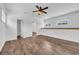 Bright bedroom with new vinyl floors, ceiling fan, and access to bathroom at 1039 Forest Dr., Conway, SC 29526