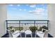 Enjoy beautiful ocean views from this balcony with seating for relaxing by the sea at 1105 S Ocean Blvd. # 520, Myrtle Beach, SC 29577