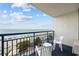 Relax on this comfortable balcony with a view of the ocean and sandy beach below at 1105 S Ocean Blvd. # 520, Myrtle Beach, SC 29577