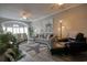 Cozy living room features a comfortable leather sofa and lovely coastal accents at 121 Waypoint Ridge Ave. # P-15, Little River, SC 29566