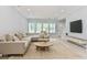 Relaxing living room featuring neutral-toned furniture, a large TV, and light hardwood floors at 155 Mckenzie Circle, Pawleys Island, SC 29585