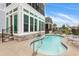 This fenced-in pool area offers a private oasis for relaxation with nice patio furniture at 201 West Isle Of Palms Ave., Myrtle Beach, SC 29579