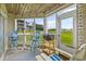 Cozy screened-in porch features seating, a small table, with views of the outdoor landscape at 222 Landing Rd. # 1811, North Myrtle Beach, SC 29582