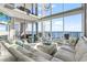 Bright living room with floor to ceiling windows and multiple sliding glass doors to the balconies at 2500 N Ocean Blvd. # Ph 1, Myrtle Beach, SC 29577