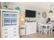 Living room featuring a dining area and TV for entertainment at 2801 S Ocean Blvd. # 535, North Myrtle Beach, SC 29582